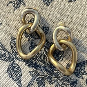 Gold and Silver Tone Interlinked Earrings